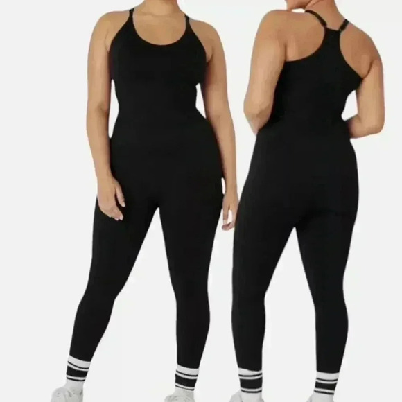 Victoria's Secret Pants - VICTORIA SECRET PINK - One Piece Jumpsuit - Black - Built in Bra